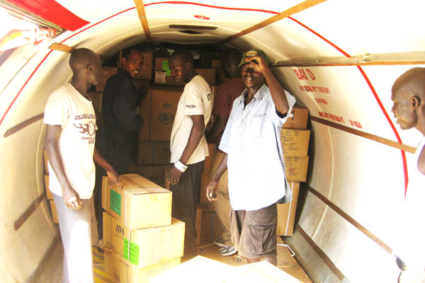 Loading a 5 tonne cargo plane with drugs at Juba Airport